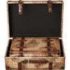 Vintiquewise Old World Map Leather Vintage Style Suitcase with Straps, PK 2 QI003048.2